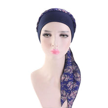 Load image into Gallery viewer, Fashion Printed Flowers Soft Beanie Turban Hat Inner Hijabs Cap Muslim Head Scarf Turban Bonnet Ladies Wrap Under Hijab Caps For Women