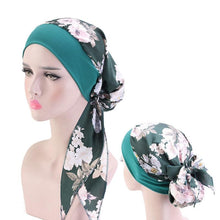 Load image into Gallery viewer, Fashion Printed Flowers Soft Beanie Turban Hat Inner Hijabs Cap Muslim Head Scarf Turban Bonnet Ladies Wrap Under Hijab Caps For Women