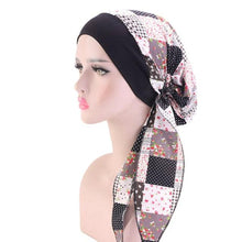 Load image into Gallery viewer, Fashion Printed Flowers Soft Beanie Turban Hat Inner Hijabs Cap Muslim Head Scarf Turban Bonnet Ladies Wrap Under Hijab Caps For Women