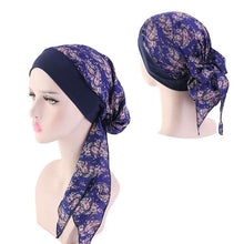 Load image into Gallery viewer, Fashion Printed Flowers Soft Beanie Turban Hat Inner Hijabs Cap Muslim Head Scarf Turban Bonnet Ladies Wrap Under Hijab Caps For Women