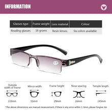 Load image into Gallery viewer, Fashion Reading Glasses Men Women Clear Lens Half Frame Presbyopic Eyewear For Reader Computer Reading Glasses For Women And Men Fashion Rectangle Eyewear Frame