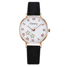 Load image into Gallery viewer, Fashion Set Watch Casual All-Match Leather Strap Student Watch Luminous Five-Pointed Star Dial Childrens Luminous Watch Women Casual Leather Female Wrist Watch Leather Band Quartz Watch