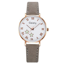 Load image into Gallery viewer, Fashion Set Watch Casual All-Match Leather Strap Student Watch Luminous Five-Pointed Star Dial Childrens Luminous Watch Women Casual Leather Female Wrist Watch Leather Band Quartz Watch