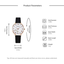 Load image into Gallery viewer, Fashion Set Watch Casual All-Match Leather Strap Student Watch Luminous Five-Pointed Star Dial Childrens Luminous Watch Women Casual Leather Female Wrist Watch Leather Band Quartz Watch