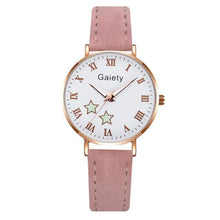 Load image into Gallery viewer, Fashion Set Watch Casual All-Match Leather Strap Student Watch Luminous Five-Pointed Star Dial Childrens Luminous Watch Women Casual Leather Female Wrist Watch Leather Band Quartz Watch