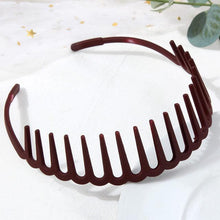 Load image into Gallery viewer, Fashion Simple Headdress Solid Color Resin Hair Comb Hairbands Headband Hair Hoop Bezel With Teeth Gorgeous Hair Accessories For Women