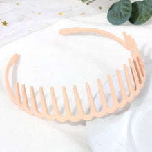 Load image into Gallery viewer, Fashion Simple Headdress Solid Color Resin Hair Comb Hairbands Headband Hair Hoop Bezel With Teeth Gorgeous Hair Accessories For Women