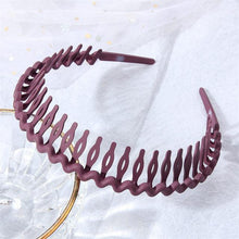 Load image into Gallery viewer, Fashion Simple Headdress Solid Color Resin Hair Comb Hairbands Headband Hair Hoop Bezel With Teeth Gorgeous Hair Accessories For Women