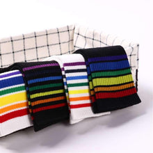 Load image into Gallery viewer, Fashion Socks Cotton Rainbow Color Black And White Christmas Gift Classic Warm Casual Tide Harajuku Funny Cute Pop Korean Socks Short Socks For Men And Women