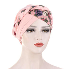 Load image into Gallery viewer, Fashion Soft Cotton Print Braid Turban Lightweight Muslim Turbans Head For Women Women's Hijabs Caps Hat Lightweight Inner Hijab Caps Elegant Arab Wrap Head Scarves Turban Scarf For Women