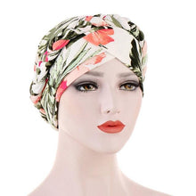 Load image into Gallery viewer, Fashion Soft Cotton Print Braid Turban Lightweight Muslim Turbans Head For Women Women's Hijabs Caps Hat Lightweight Inner Hijab Caps Elegant Arab Wrap Head Scarves Turban Scarf For Women