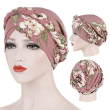 Load image into Gallery viewer, Fashion Soft Cotton Print Braid Turban Lightweight Muslim Turbans Head For Women Women's Hijabs Caps Hat Lightweight Inner Hijab Caps Elegant Arab Wrap Head Scarves Turban Scarf For Women