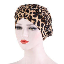 Load image into Gallery viewer, Fashion Soft Cotton Print Braid Turban Lightweight Muslim Turbans Head For Women Women's Hijabs Caps Hat Lightweight Inner Hijab Caps Elegant Arab Wrap Head Scarves Turban Scarf For Women