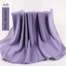 Load image into Gallery viewer, Fashion Soft Long Plain High Quality Premium Heavy Lightweight Elegant Chiffon Hijab Scarf Scarves Hijabs Lightweight Islamic Head Wear Escharpe Shawls Long Shawls For Women