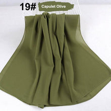 Load image into Gallery viewer, Fashion Soft Long Plain High Quality Premium Heavy Lightweight Elegant Chiffon Hijab Scarf Scarves Hijabs Lightweight Islamic Head Wear Escharpe Shawls Long Shawls For Women