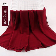 Load image into Gallery viewer, Fashion Soft Long Plain High Quality Premium Heavy Lightweight Elegant Chiffon Hijab Scarf Scarves Hijabs Lightweight Islamic Head Wear Escharpe Shawls Long Shawls For Women