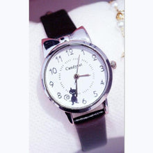 Load image into Gallery viewer, Fashion Student Girl Watch Cute Little Cat Watch Kids Children Quartz Watch Unisex Wrist Watches Stainless Steel Dial Leather Strap Watches Quartz Fashion Simple Cute Watches For Women