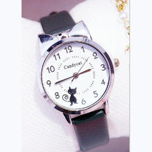 Load image into Gallery viewer, Fashion Student Girl Watch Cute Little Cat Watch Kids Children Quartz Watch Unisex Wrist Watches Stainless Steel Dial Leather Strap Watches Quartz Fashion Simple Cute Watches For Women