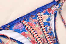 Load image into Gallery viewer, Fashion Swimwear Women Bikini Sets Women Lace Up Two Piece String Bikinis Beach Swimsuit Triangle Bathing Suit Side Tie Swimwear String Swimming Suit For Women Bathing Suit Micro Halter String Triangle Bikini