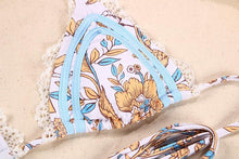 Load image into Gallery viewer, Fashion Swimwear Women Bikini Sets Women Lace Up Two Piece String Bikinis Beach Swimsuit Triangle Bathing Suit Side Tie Swimwear String Swimming Suit For Women Bathing Suit Micro Halter String Triangle Bikini