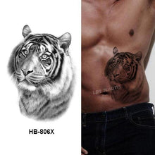 Load image into Gallery viewer, Fashion Temporary Sticker Tiger Tattoo Waterproof Removable Realistic Body Tatoo For Mens