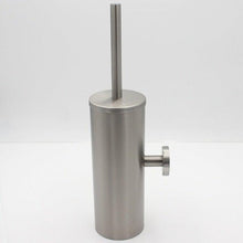 Load image into Gallery viewer, Fashion Toilet Cleaning Brush Holder Sets Wall Mount Stainless Steel Bathroom Accessories Hardware Black Chrome Toilet Bowl Brush with Stainless Steel Handle Durable Bristles Deep Cleaning Compact Bathroom Brush Save Space Good Grip Anti-Drip