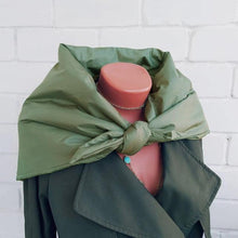 Load image into Gallery viewer, Fashion Winter Light Soft Warm Puffer Neckerchief Puff Neck Scarf Lightweight Head Wrap Headscarf Scarf Triangle Shawl Hood Scarf Puffy For Women