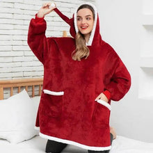 Load image into Gallery viewer, Fashion Winter Oversized Hoodies Sweatshirt Women Men Pullover Giant TV Blanket Hoodie Super Long Blanket With Sleeves Super Long Flannel Blanket with Sleeves Winter Hoodie for Women Men Giant Fleece Pullover Oversized Hoodie