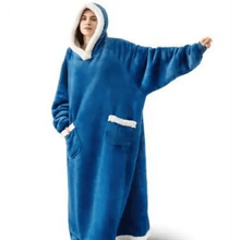 Load image into Gallery viewer, Fashion Winter Oversized Hoodies Sweatshirt Women Men Pullover Giant TV Blanket Hoodie Super Long Blanket With Sleeves Super Long Flannel Blanket with Sleeves Winter Hoodie for Women Men Giant Fleece Pullover Oversized Hoodie