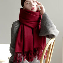 Load image into Gallery viewer, Fashion Winter Soft Wool Scarf Thickening Cashmere Lightweight Scarves Elegant Scarves Cashmere Escharpe Scarfs Lightweight Shawls Hijabs Shawls Scarves Warm Warps For Women