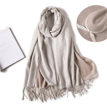 Load image into Gallery viewer, Fashion Winter Solid Soft Scarf Cashmere Lightweight Scarves Shawls Cashmere Escharpe Scarfs Lightweight Shawls Hijabs Shawls Escharpe Elegant Wrap Blanket Bandana Tassel For Lady