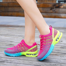 Load image into Gallery viewer, Fashion Women Lightweight Running Shoes Outdoor Sports Shoes Breathable Mesh Comfort Air Cushion Lace Up Sneakers Womans Athletic Sneakers Workout Running Shoes
