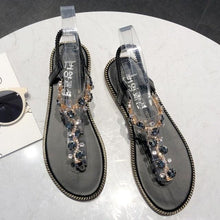 Load image into Gallery viewer, Fashion Women Sandals Luxury Design Beach Sandals Platform Ladies Shoes Light Breathable Rhinestone Sandals Women's Flat Sandals Flip Flop Jeweled Sandals