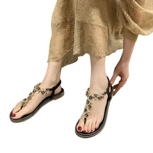 Load image into Gallery viewer, Fashion Women Sandals Luxury Design Beach Sandals Platform Ladies Shoes Light Breathable Rhinestone Sandals Women's Flat Sandals Flip Flop Jeweled Sandals