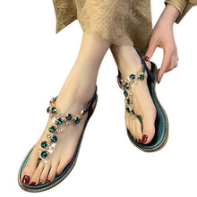 Load image into Gallery viewer, Fashion Women Sandals Luxury Design Beach Sandals Platform Ladies Shoes Light Breathable Rhinestone Sandals Women's Flat Sandals Flip Flop Jeweled Sandals