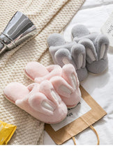 Load image into Gallery viewer, Fashion Women Slippers Winter Warm Fur Shoes Men Couples Cute Rabbit Ears Soft Sole Home Indoor Plush Winter Warm Memory Foam Cotton Home Slippers Soft Plush Fleece Slip On House Slippers