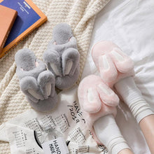 Load image into Gallery viewer, Fashion Women Slippers Winter Warm Fur Shoes Men Couples Cute Rabbit Ears Soft Sole Home Indoor Plush Winter Warm Memory Foam Cotton Home Slippers Soft Plush Fleece Slip On House Slippers