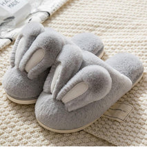 Load image into Gallery viewer, Fashion Women Slippers Winter Warm Fur Shoes Men Couples Cute Rabbit Ears Soft Sole Home Indoor Plush Winter Warm Memory Foam Cotton Home Slippers Soft Plush Fleece Slip On House Slippers
