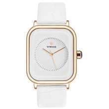 Load image into Gallery viewer, Fashion Women Watches White Leather Minimalist Rectangle Ladies Quartz Dress Wristwatch Fashion Leather Wrist Watch Rectangle Elegant Simple Dial Analog Quartz Dress Watch