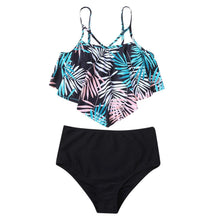 Load image into Gallery viewer, Fashionable And Stylish Design Women Leaf Print Soft Comfortable Suitable High Waist Swimsuit Bikini Women's Suits Two Pieces Top High Waist Bottom Two Piece Sets Beach Swimwear