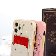 Load image into Gallery viewer, Fashionable Anti-Scratch Soft Lining Protective Case For iPhone Cases Card Holder Cute Flower Heart Phone Case For iPhone 12 13 Mini Pro Beautiful Design Soft Iphone Case
