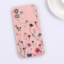 Load image into Gallery viewer, Fashionable Anti-Scratch Soft Lining Protective Case For iPhone Cases Card Holder Cute Flower Heart Phone Case For iPhone 12 13 Mini Pro Beautiful Design Soft Iphone Case