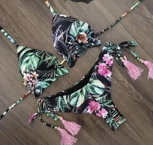 Load image into Gallery viewer, Fashionable Bikini Swimwear Women Swimsuit Female Bikini Set Knot Push Up Bathing Suit Comfortable Summer Women's Ribbed Tie Bikini Lace Up Bottom String Swimsuit Swim Wear