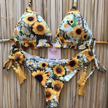 Load image into Gallery viewer, Fashionable Bikini Swimwear Women Swimsuit Female Bikini Set Knot Push Up Bathing Suit Comfortable Summer Women's Ribbed Tie Bikini Lace Up Bottom String Swimsuit Swim Wear