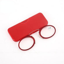 Load image into Gallery viewer, Fashionable Design Stick On Phone Mini Clip Nose Bridge Reading Glasses With Mini Folding Case Reading Men Ultralight Glasses Lightweight Frames Eyewear