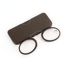 Load image into Gallery viewer, Fashionable Design Stick On Phone Mini Clip Nose Bridge Reading Glasses With Mini Folding Case Reading Men Ultralight Glasses Lightweight Frames Eyewear