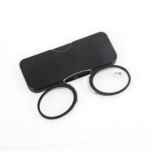 Load image into Gallery viewer, Fashionable Design Stick On Phone Mini Clip Nose Bridge Reading Glasses With Mini Folding Case Reading Men Ultralight Glasses Lightweight Frames Eyewear