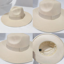 Load image into Gallery viewer, Fashionable Fedora Hats Women Wide Brim Dress Caps Women's Fedora Hats Elegant Wide Brim Fedora Hat Wedding Men Hat Warm Retro Style Belt 56-58cm