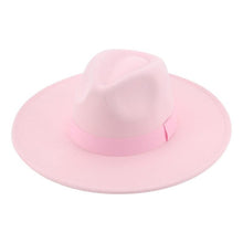 Load image into Gallery viewer, Fashionable Fedora Hats Women Wide Brim Dress Caps Women's Fedora Hats Elegant Wide Brim Fedora Hat Wedding Men Hat Warm Retro Style Belt 56-58cm