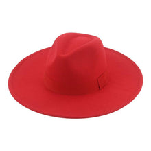 Load image into Gallery viewer, Fashionable Fedora Hats Women Wide Brim Dress Caps Women's Fedora Hats Elegant Wide Brim Fedora Hat Wedding Men Hat Warm Retro Style Belt 56-58cm